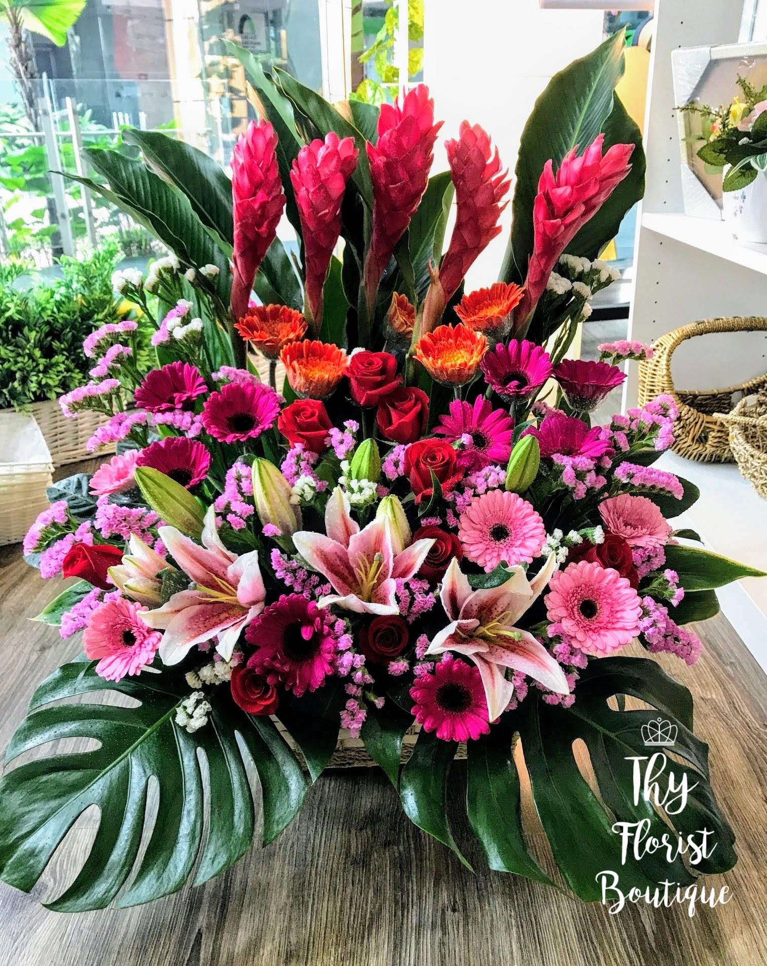 Basket flowers (large arrangement)